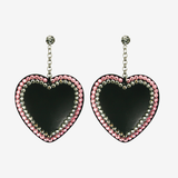 PAVE' HEART EARRINGS