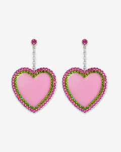 PAVE' HEART EARRINGS
