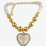 SILVER & GOLD HEART NECKLACE