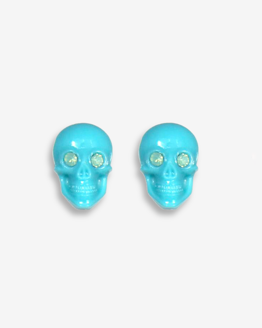 10Mm | Round Skull Stud Earrings In Three Tones Stainless Steel - Foto 5