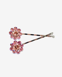 CRYSTAL FLOWER BOBBY SET