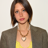 SILVER & GOLD HEART NECKLACE