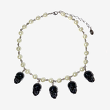 SKULL CHARM PEARL NECKLACE