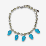 SKULL CHARM PEARL NECKLACE