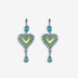 TWO TONE HEART EARRINGS