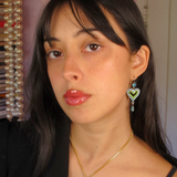 TWO TONE HEART EARRINGS
