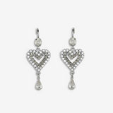 TWO TONE HEART EARRINGS