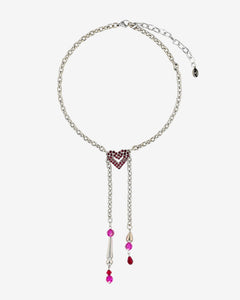 CHAINED HEART LARIAT NECKLACE