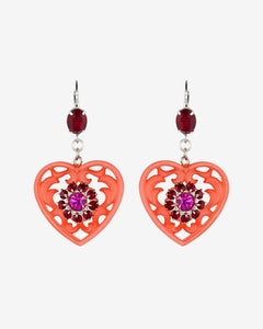 DOILY LACE HEART EARRINGS