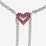 CHAINED HEART LARIAT NECKLACE
