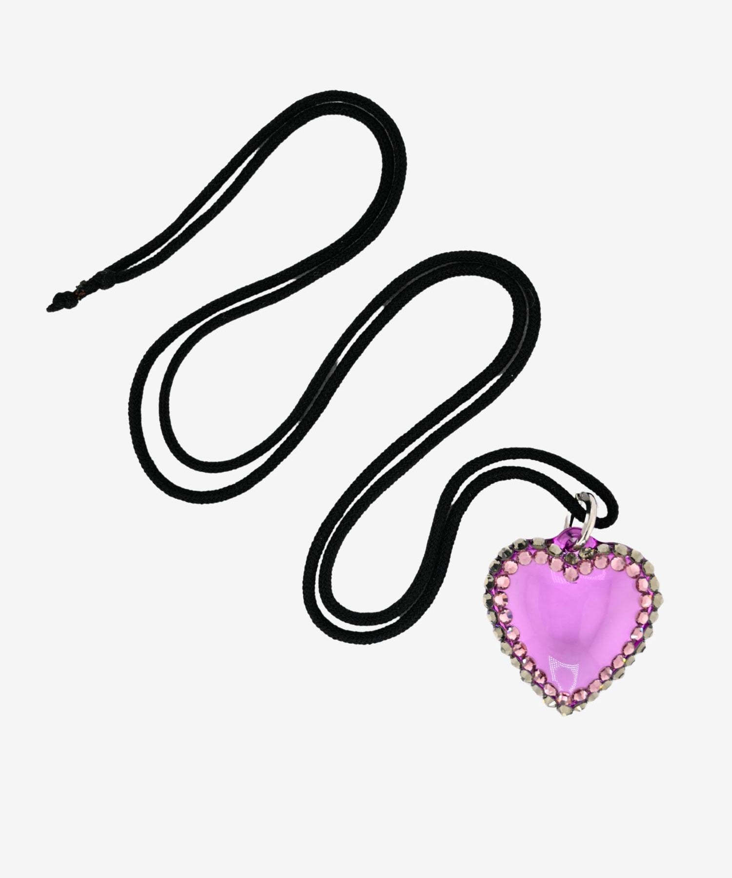 GLASSY HEART WRAP NECKLACE