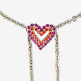 CHAINED HEART LARIAT NECKLACE