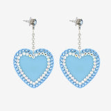 PAVE' HEART EARRINGS