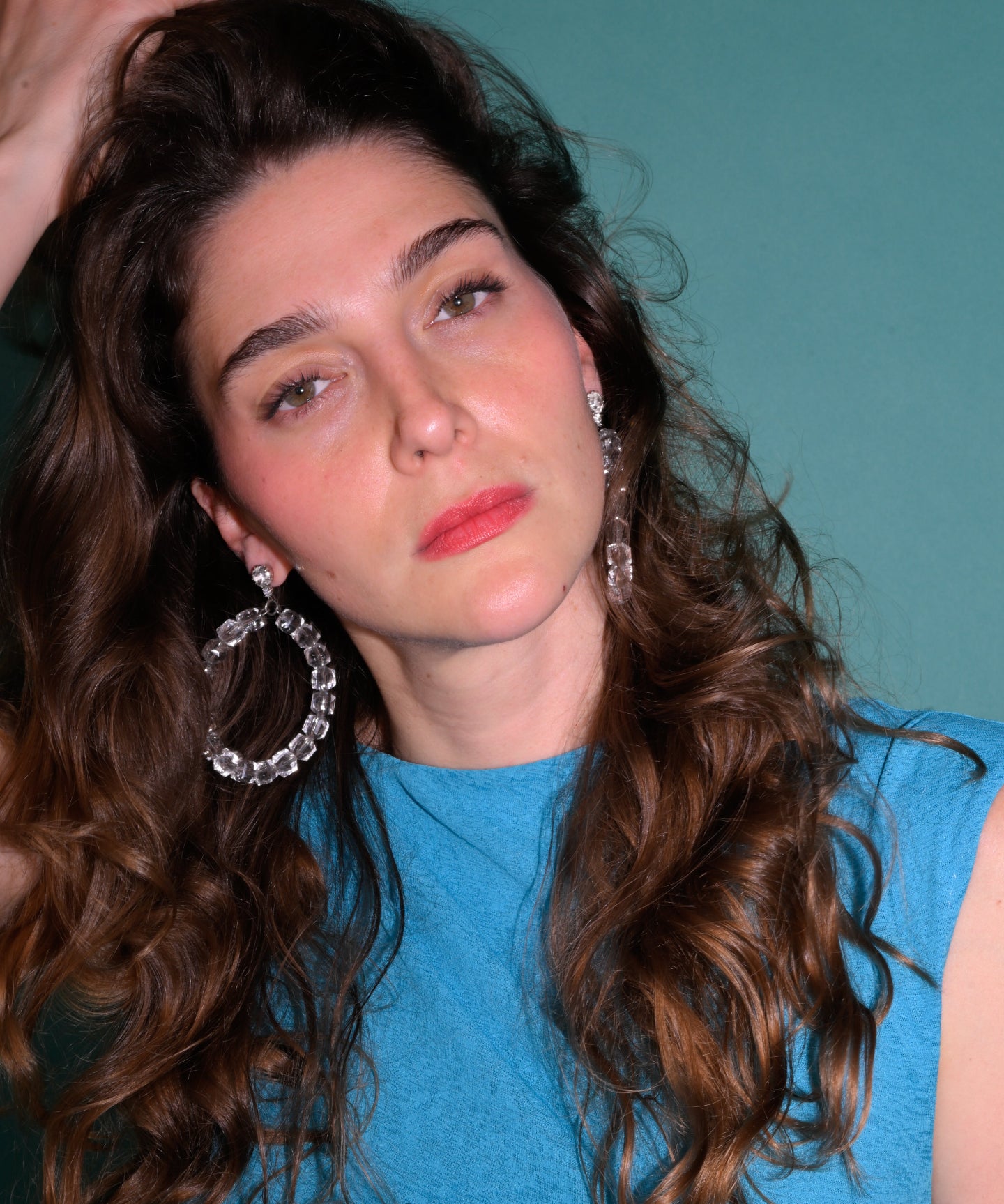 GEM CUT LUCITE HOOPS