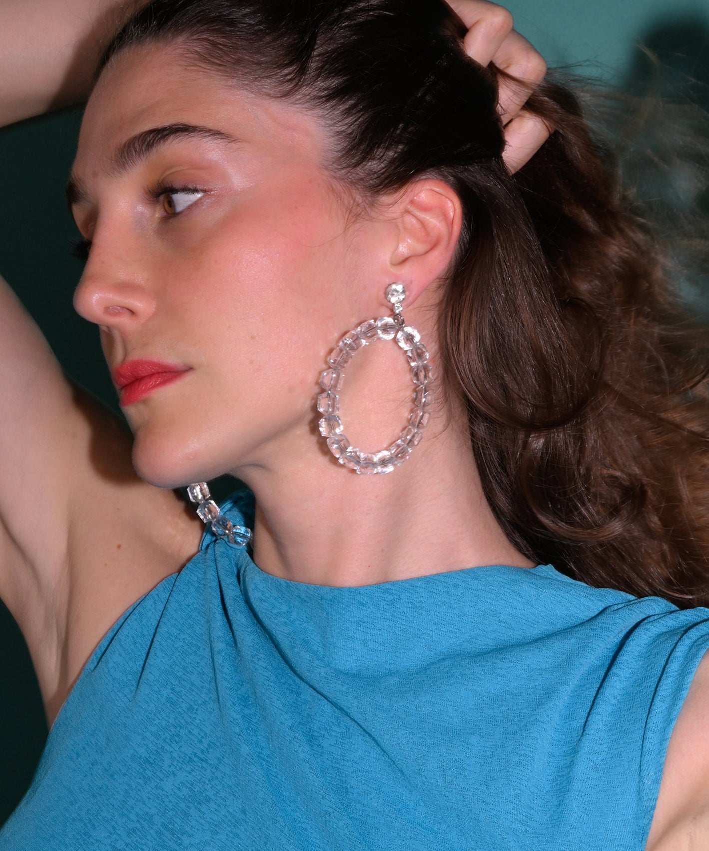 GEM CUT LUCITE HOOPS