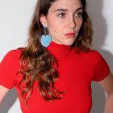 PAVE' HEART EARRINGS
