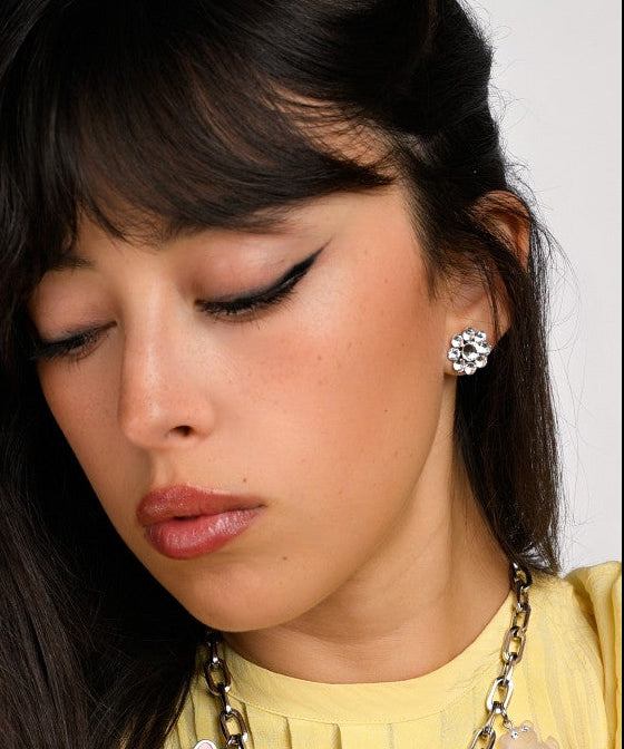 CRYSTAL FLOWER EARRINGS SMALL