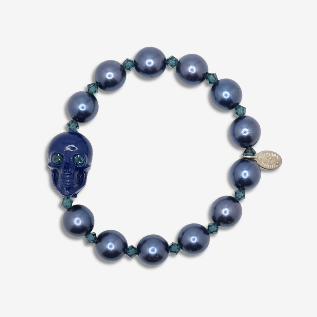 Crystal Skull (Swarovski) and Lava stone bracelet (10mm beads) — Wristocracy