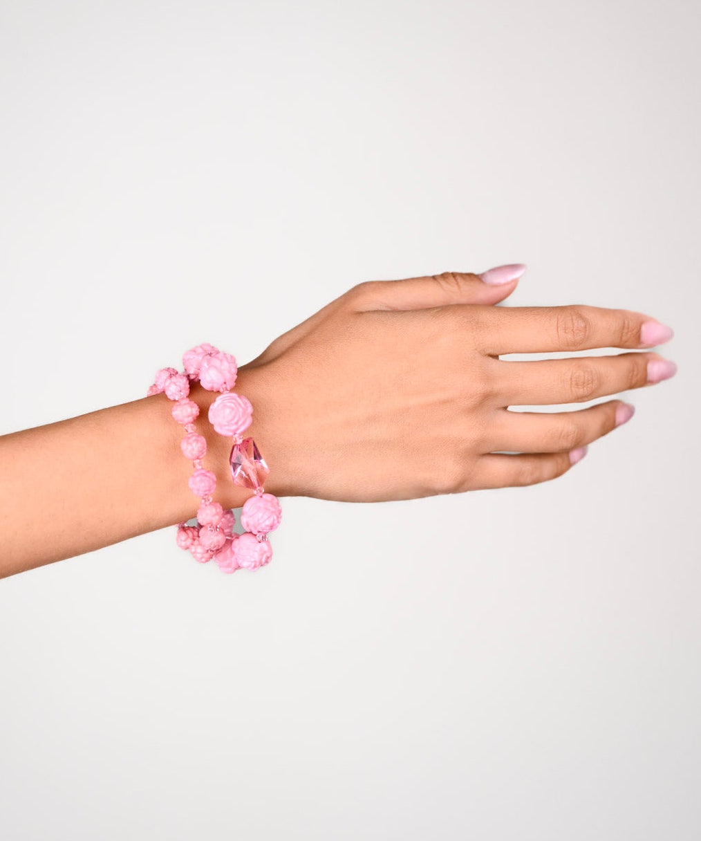 CARVED ROSE BRACELET SET
