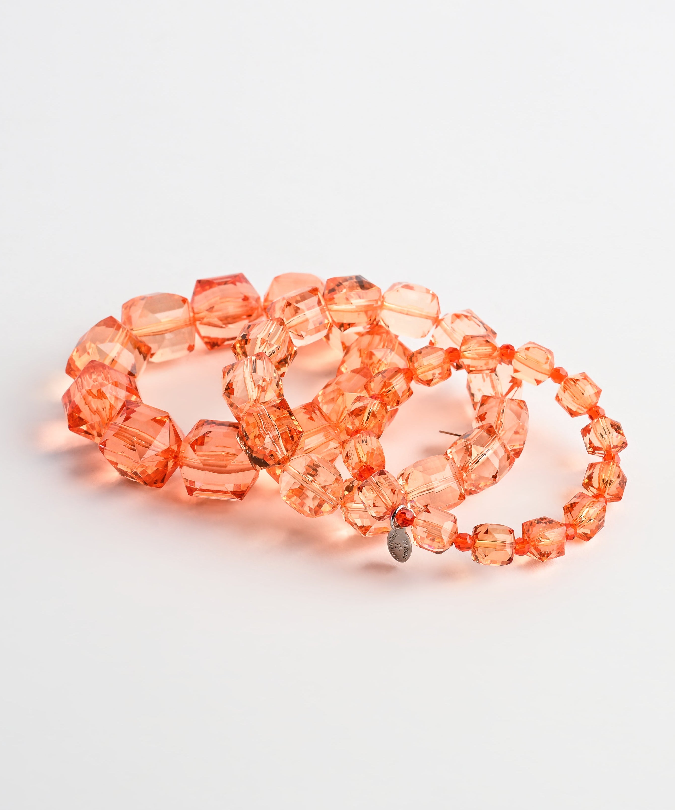 Gem Cut Lucite Bracelet Stack