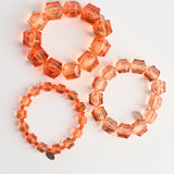 Gem Cut Lucite Bracelet Stack