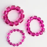 Gem Cut Lucite Bracelet Stack