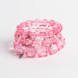 Gem Cut Lucite Bracelet Stack
