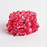 Gem Cut Lucite Bracelet Stack