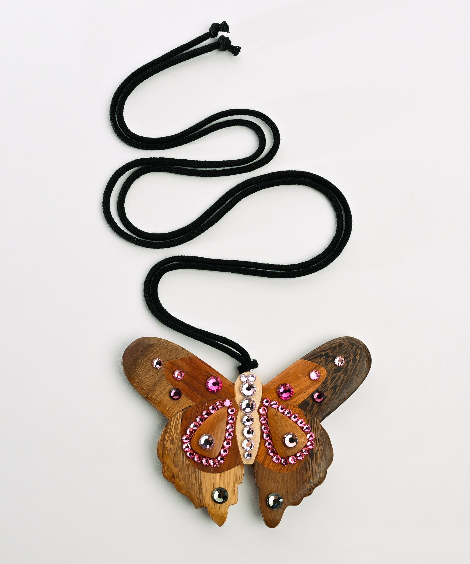 Wood Butterfly Wrap Necklace