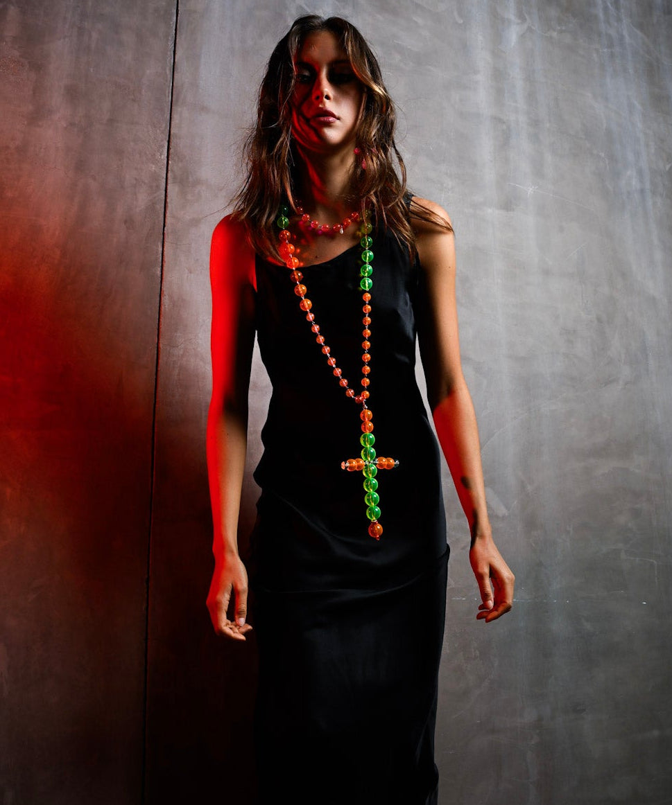 Hardcore Neon Cross Necklace