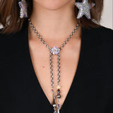 CRYSTAL FLOWER LARIAT