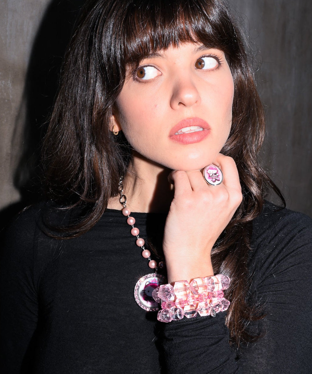 GEM CUT LUCITE BRACELET STACK