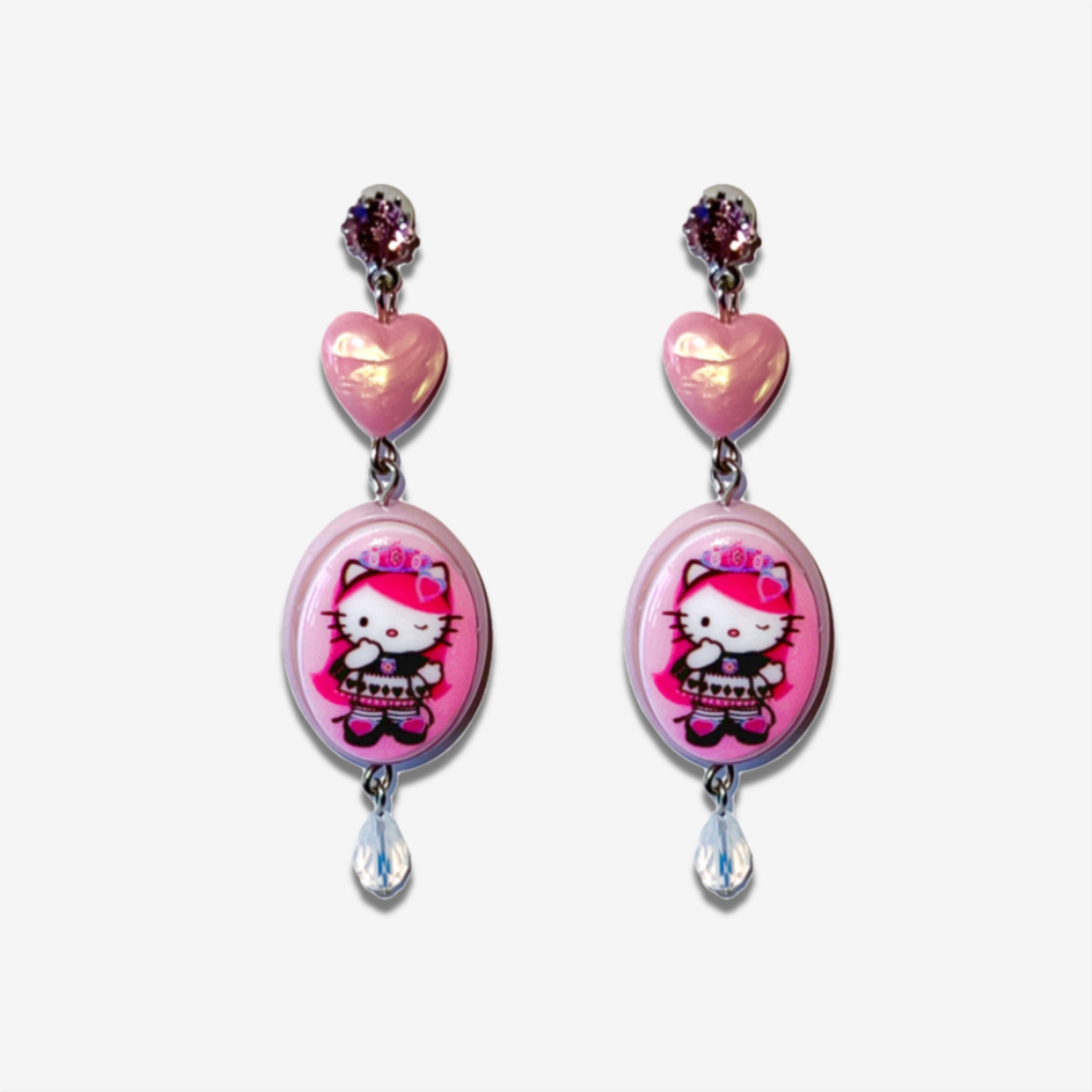 Hello Kitty Rhinestone Earrings | Mercari