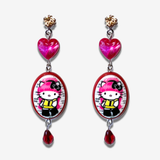 PINK HEAD PORTRAIT MOD EARRINGS