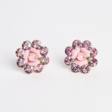Crystal Rose Stud Earrings
