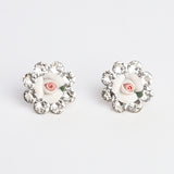 Crystal Rose Stud Earrings