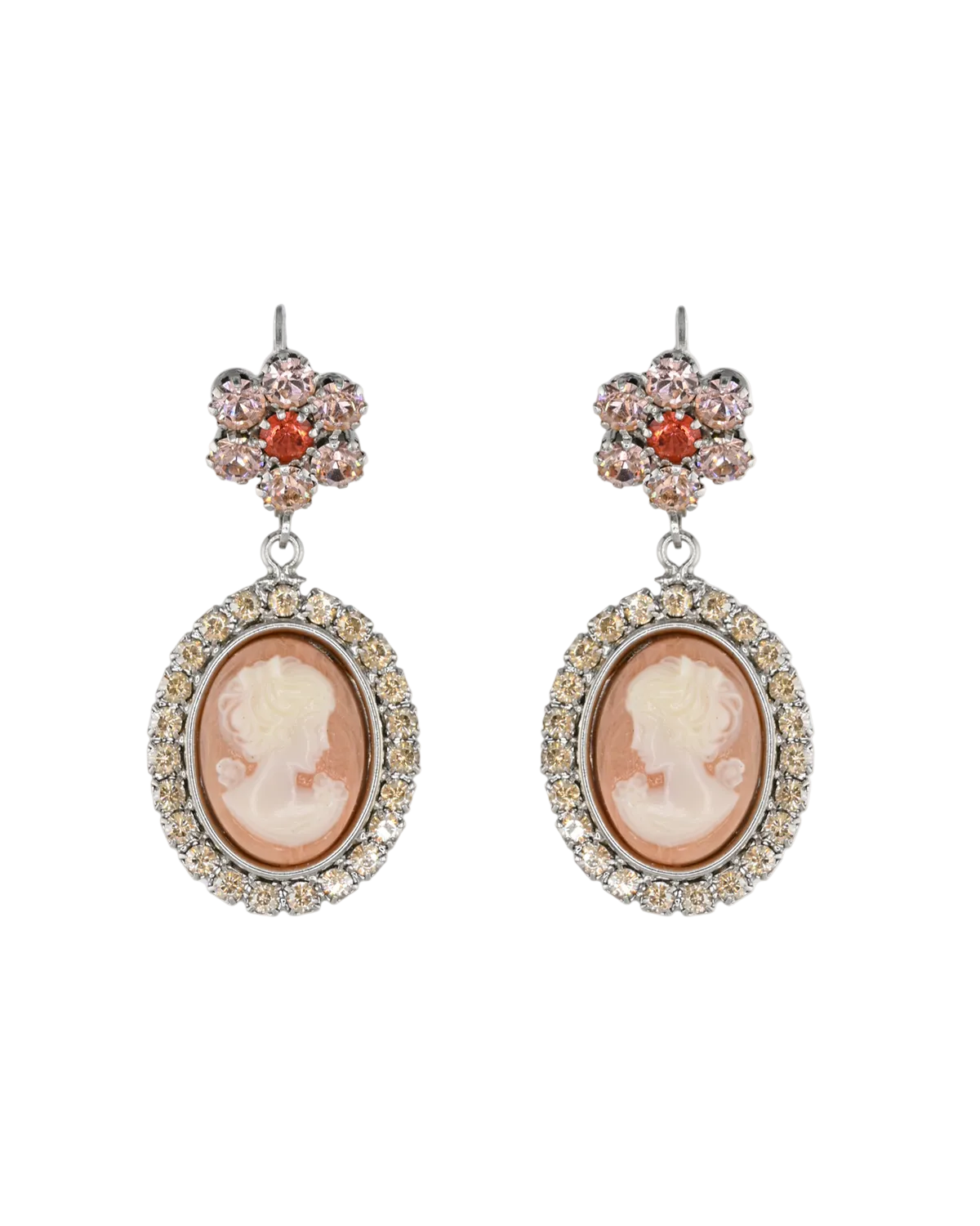 Cameo Flower Earrings