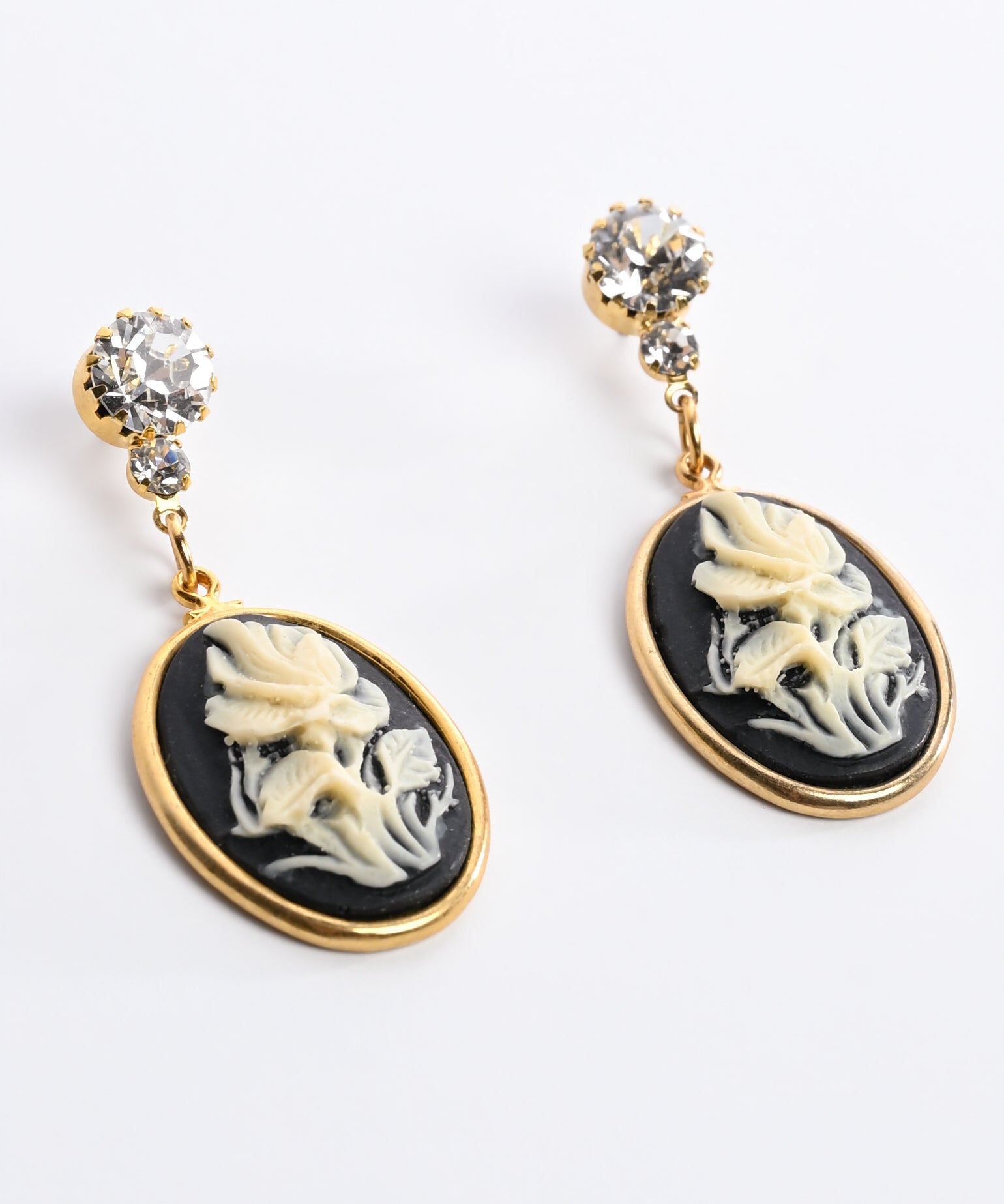 Ivory Rose Cameo Earrings
