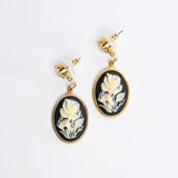 Ivory Rose Cameo Earrings