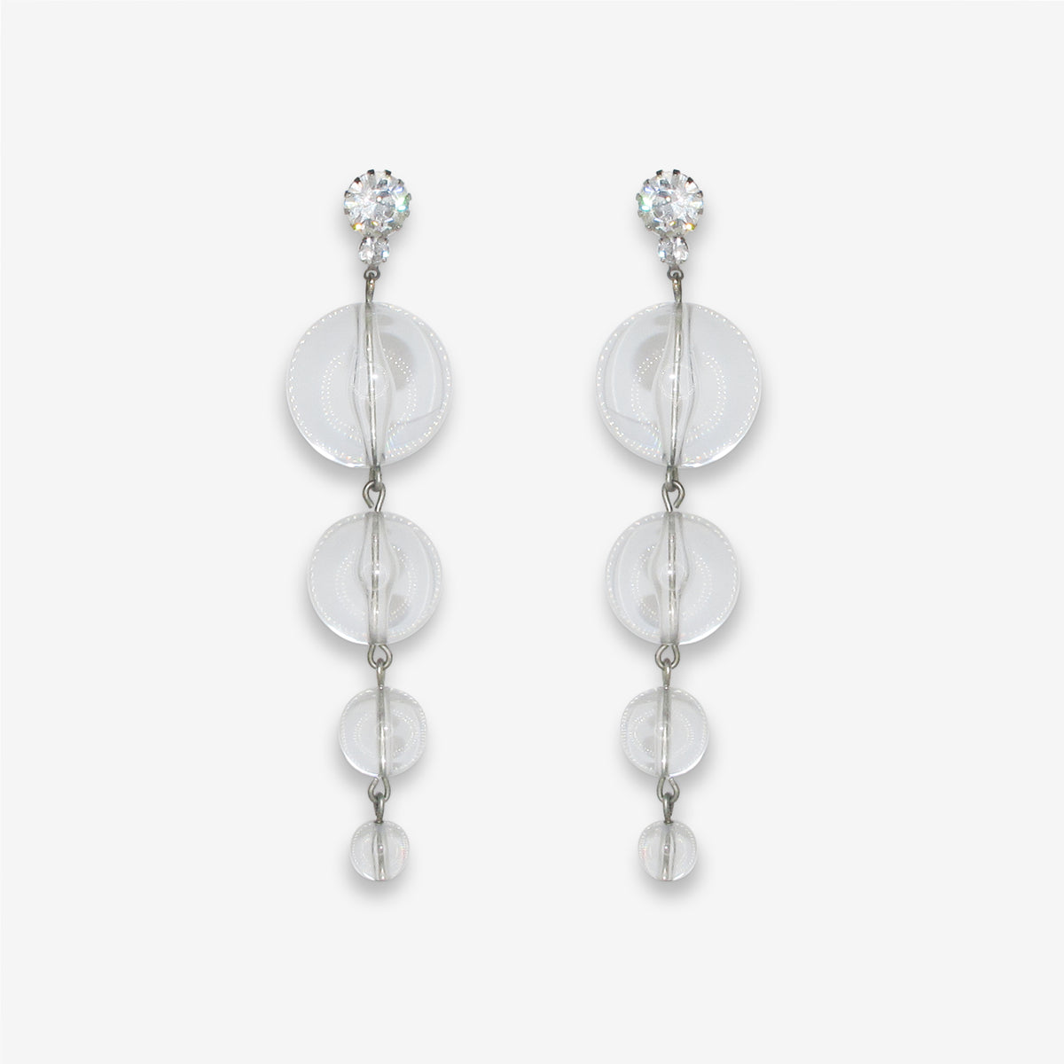 Basic White Stone & Pearl Earrings, Simple Elegance