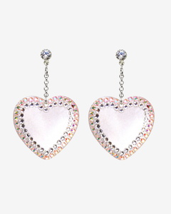 PAVE' HEART EARRINGS