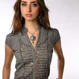 Filigree Heart Skull Necklace