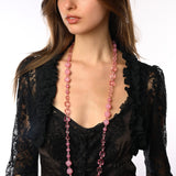Carved Rose Long Necklace