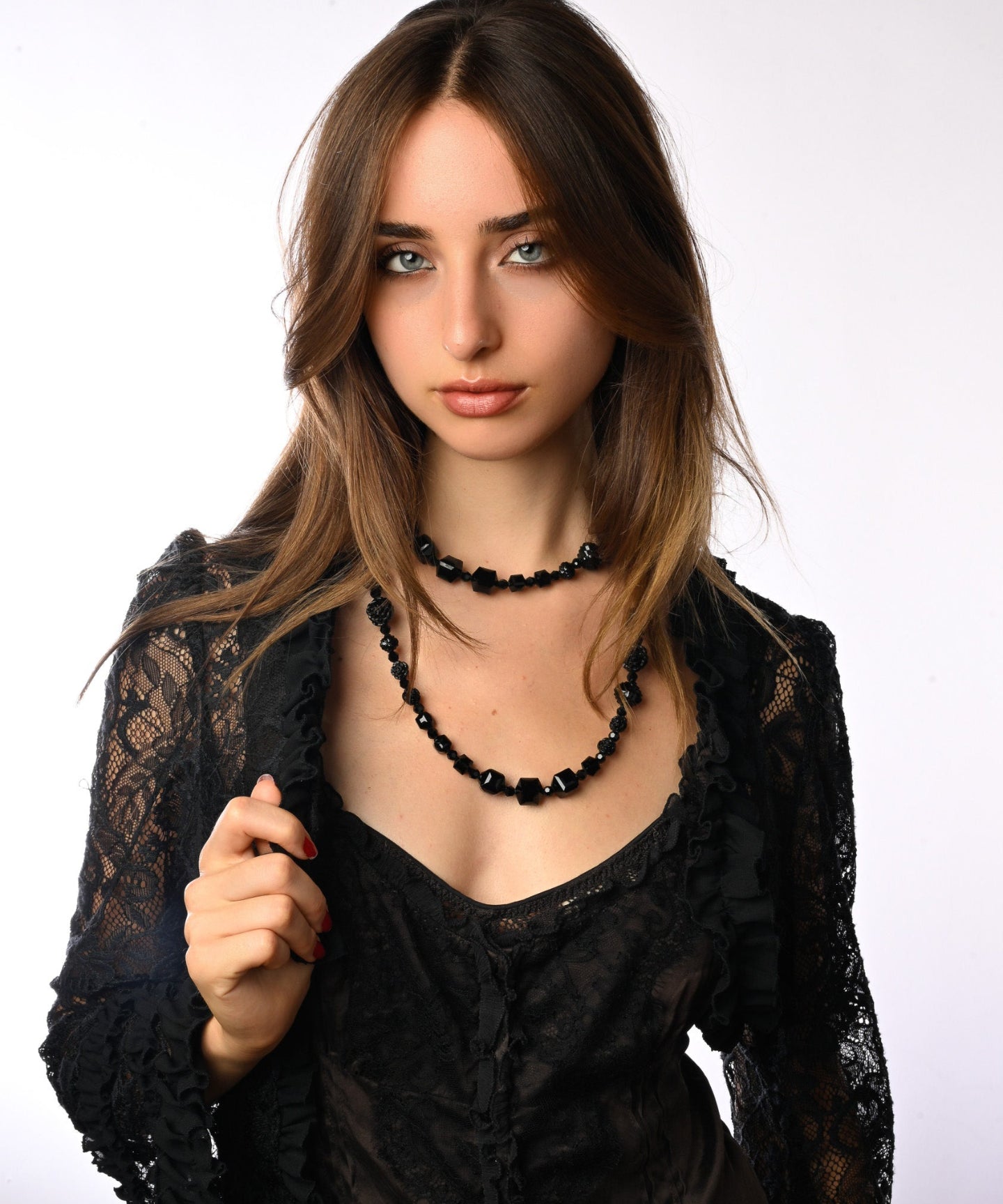 Carved Rose Long Necklace