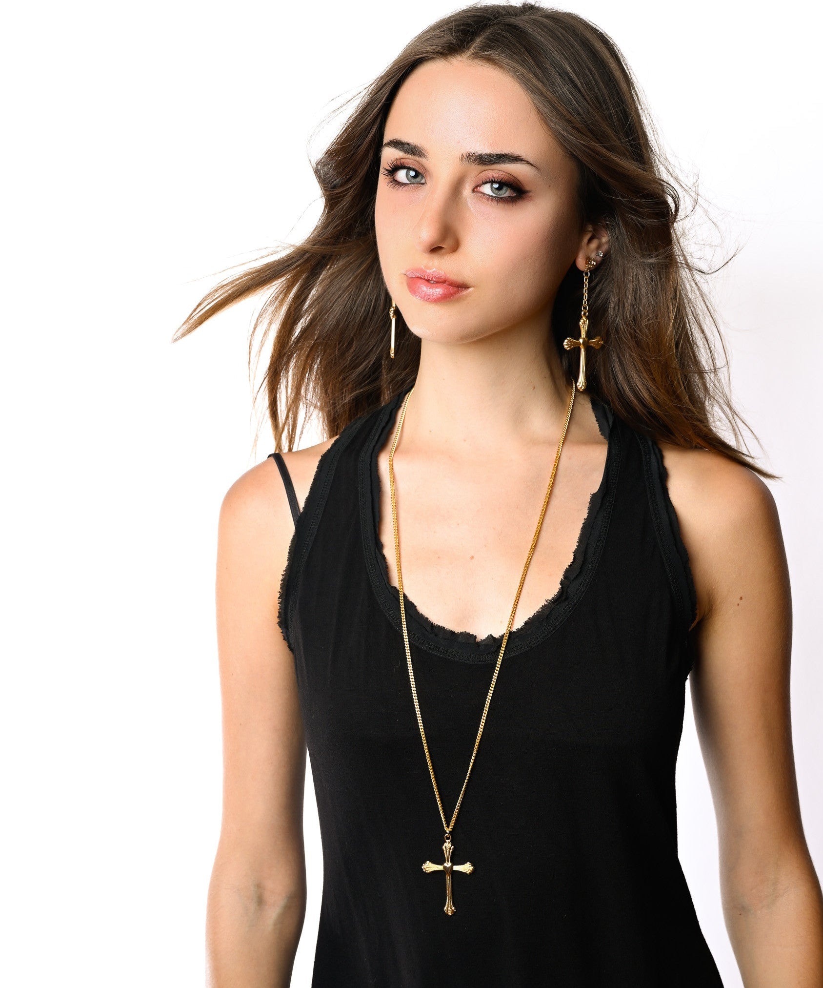 Cross Heart Earrings