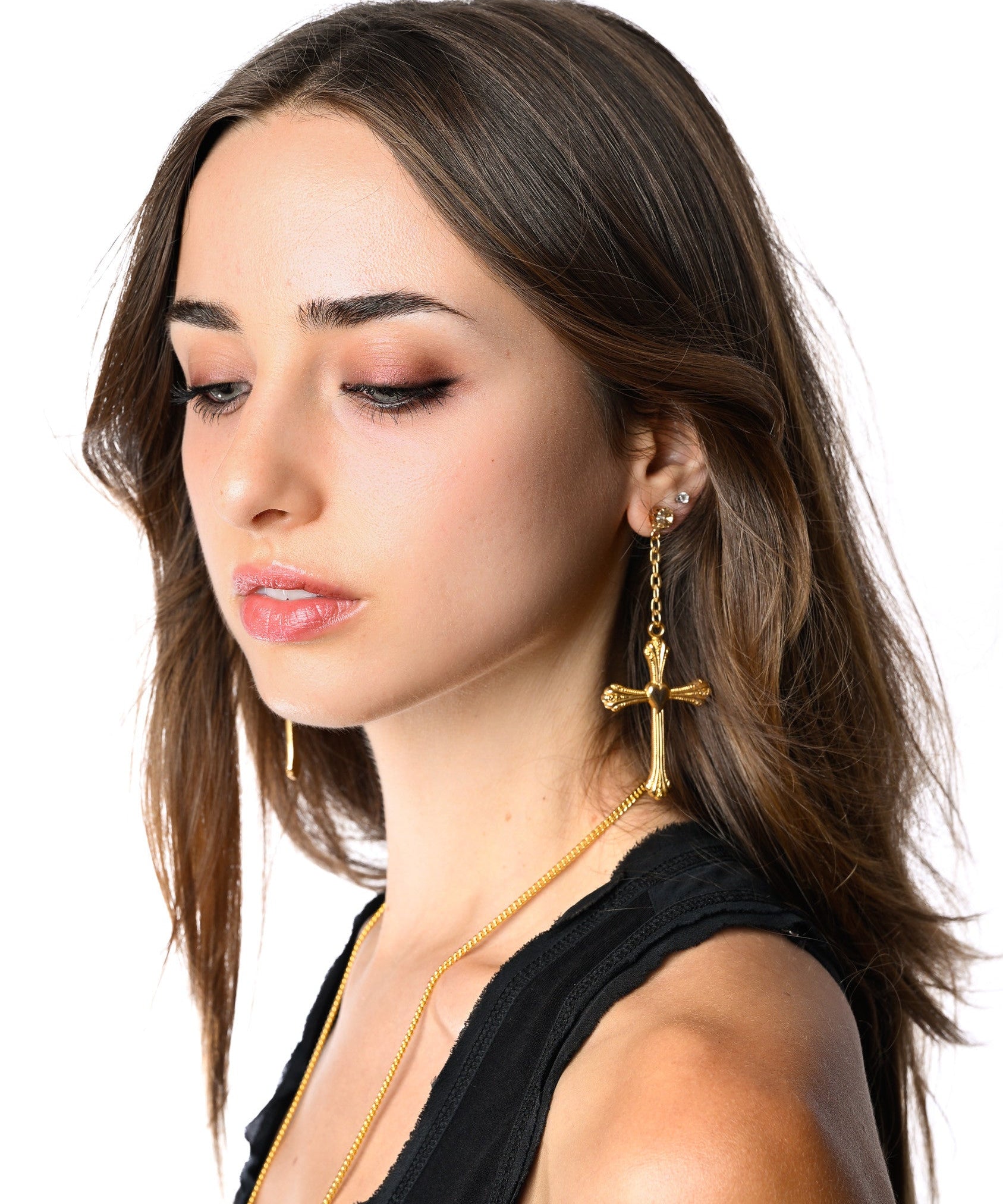 Cross Heart Earrings