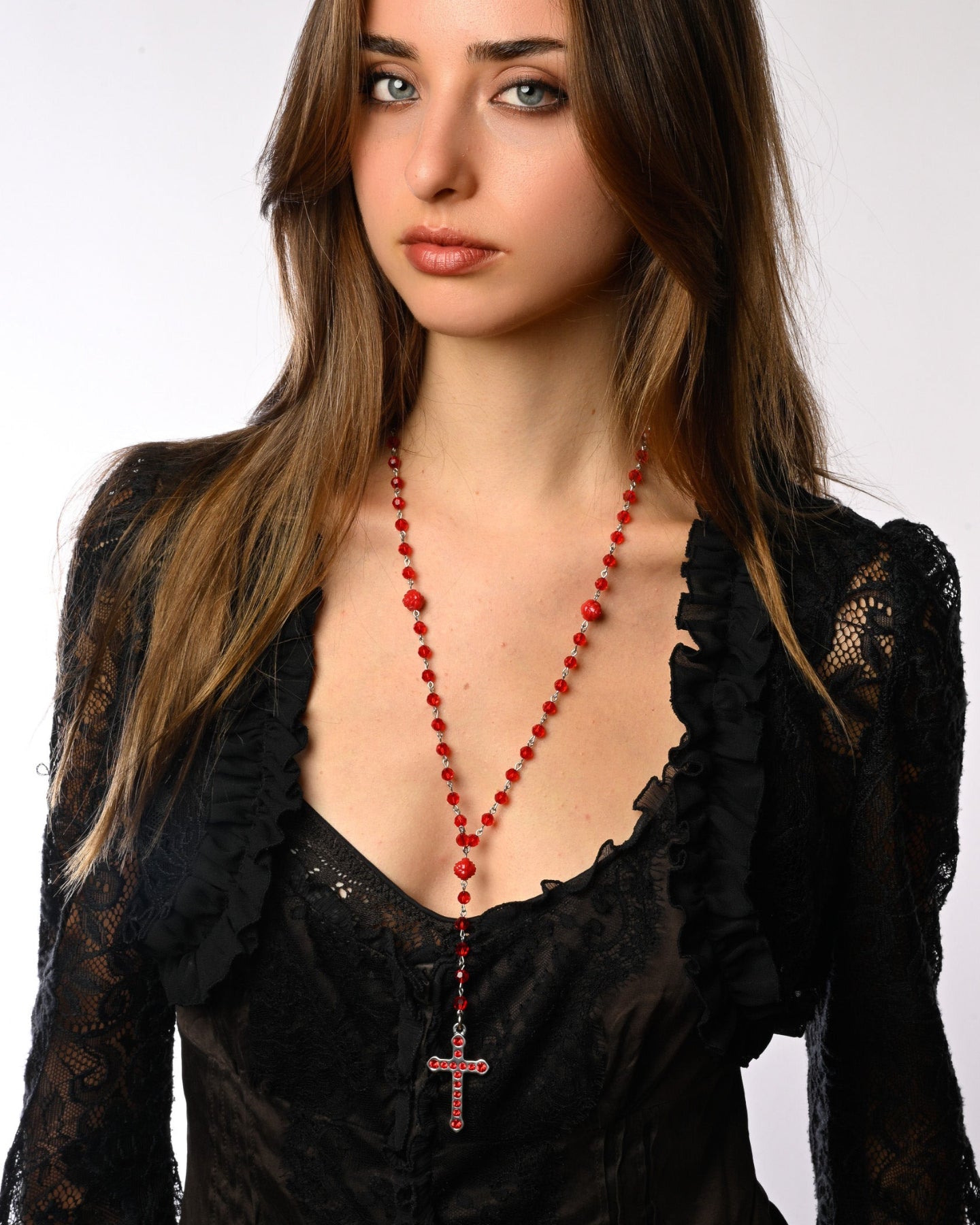 Crystal Rosary Necklace