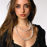 Carved Rose Long Necklace