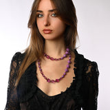 Carved Rose Long Necklace