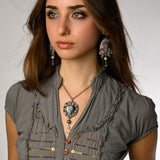 Filigree Heart Skull Necklace